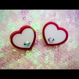 “True Love” Acrylic Heart Earrings